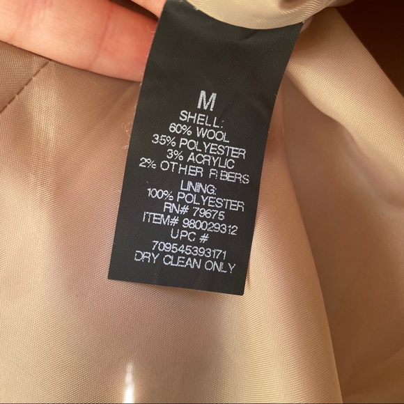 London Fog Wool Pea Coat, Single Breasted, Tan, M - Picture 6 of 10